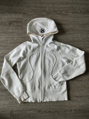 Lululemon  Athletica White Scuba Full-Zip Hoodie